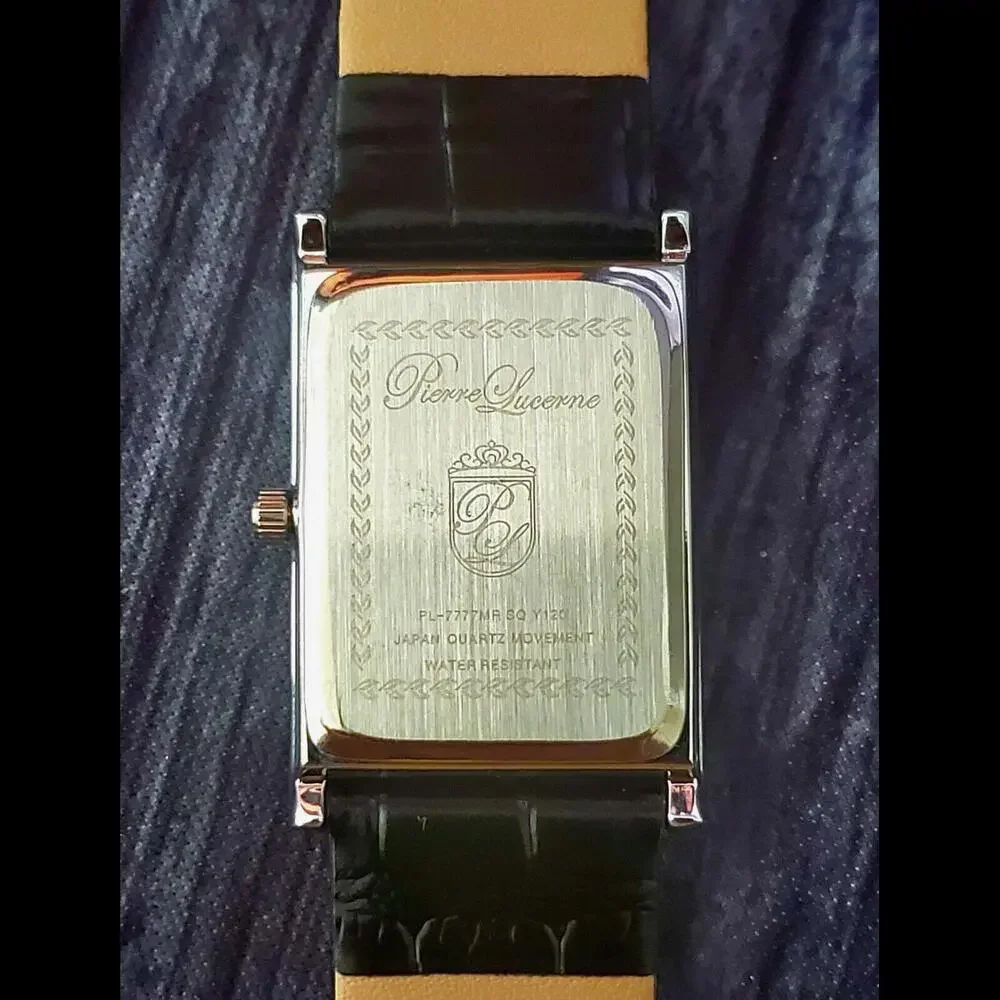 Pierre Lucerne SQ Mens Tank Watch Wave‎ Roman Dial